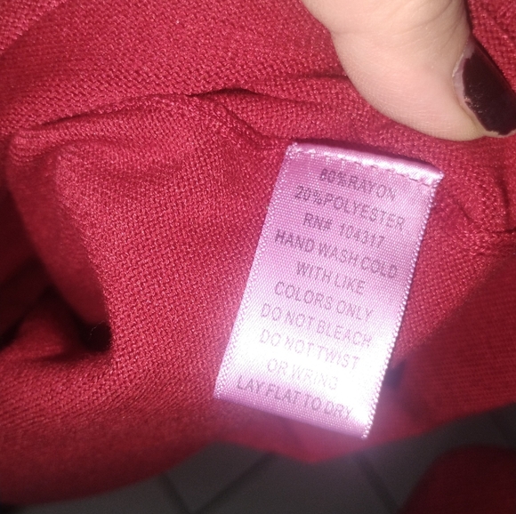 Derek Heart Womens Bodycon Red Ribbed Cutout Stretch Dress Long Sleeve SZ M - Picture 6 of 6